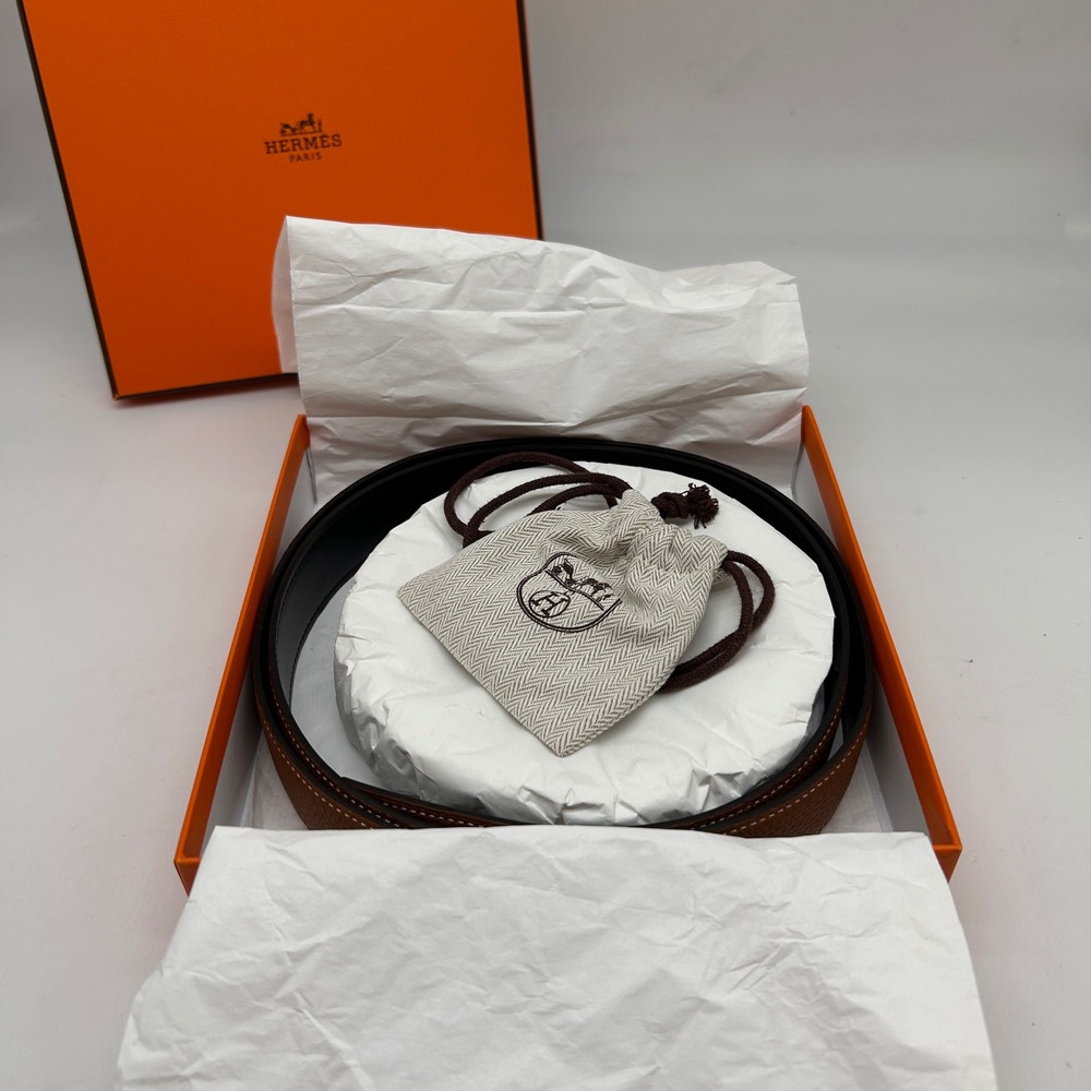Hermes H Belt Kit Reversible Gold Togo Box Calf/Black with Palladium Buckle 105